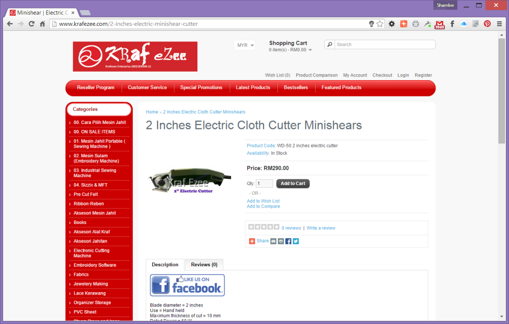 Krafezee cutting machine