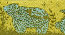 Alternative view of (Tula Pink Ribbons) Slow and Steady, Animal Grandstand Yellow And Green 1 1/2"