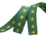 (Tula Pink Ribbons) Slow and Steady, Tiny Yellow Tortoise Dots On Green 3/8"