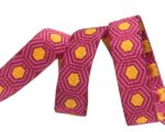 (Tula Pink Ribbons) Slow and Steady, Tiny Gold Tortoise Dots On Burgundy 3/8"