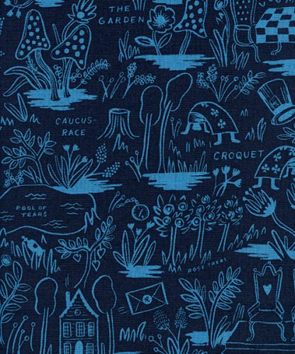 (Rifle Paper Co) Wonderland, Magic Forest Linen in Navy