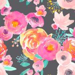 READY STOCK - FQ Cut - Blushing Floral in Fuchsia on Grey (Quilt) - Image 2