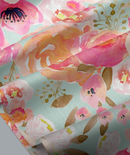 Little Blushing Floral in Melon on Mist