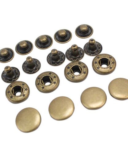 Metal Snap Button 12mm (1/2") in Bronze - 10 sets