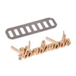 Metal Tag, Handmade Label Script Style in Light Gold - Image 2