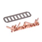 Metal Tag, Handmade Label Script Style in Rose Gold - Image 2