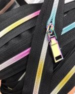 #5 Nylon Coil Zipper Kit in Iridescent Rainbow - 3 yards tape + 12 pulls
