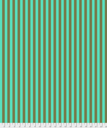 (Tula Pink) True Colors Pom Poms & Stripes, Tent Stripe In Agave