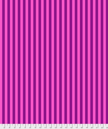 (Tula Pink) True Colors Pom Poms & Stripes, Tent Stripe In Foxglove