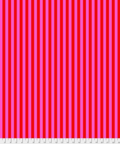 (Tula Pink) True Colors Pom Poms & Stripes, Tent Stripe In Peony