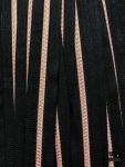 Zipper by the yard #5, Nylon Coil Metallic Rose Gold on Black