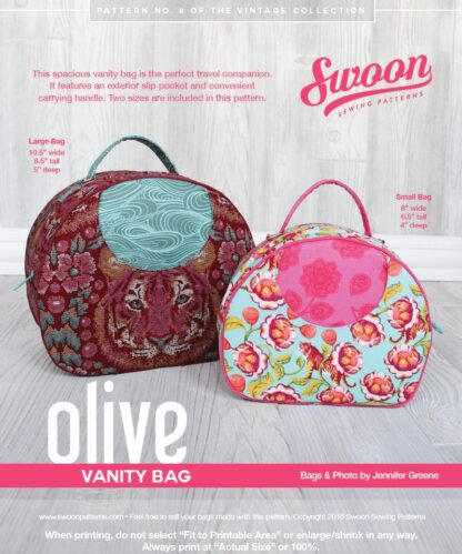 Olive Vanity Bag - PDF Pattern (by Swoon Patterns)