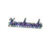Metal Tag, Handmade Label Script Style in Rainbow