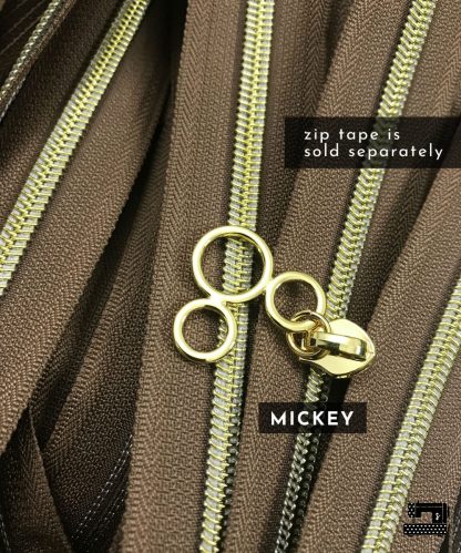 Zipper Pull Slider #5, Style5 Mickey in Gold