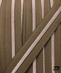 Zipper by the yard #5, Nylon Coil Metallic Rose Gold on Mocha Brown