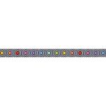 (Tula Pink Ribbons) Linework, Tiny Hexy Rainbow on Black White 3/8" - Image 2