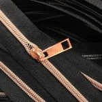 [SAMPLE] #5 Nylon Coil Zipper Kit in Rose Gold - 1 Yard Black Tape + 1 Pull Slim Shape