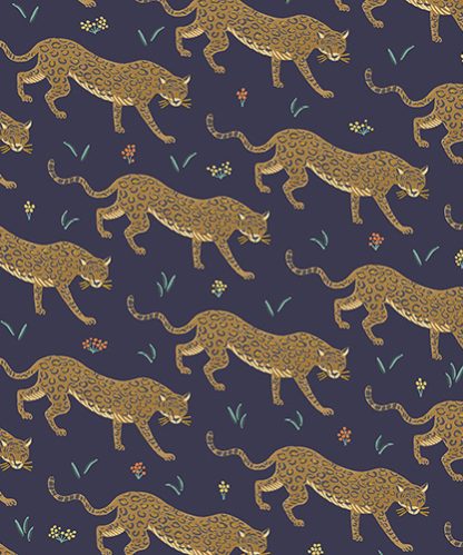(Rifle Paper Co.) Camont, Jaguar in Navy Metallic
