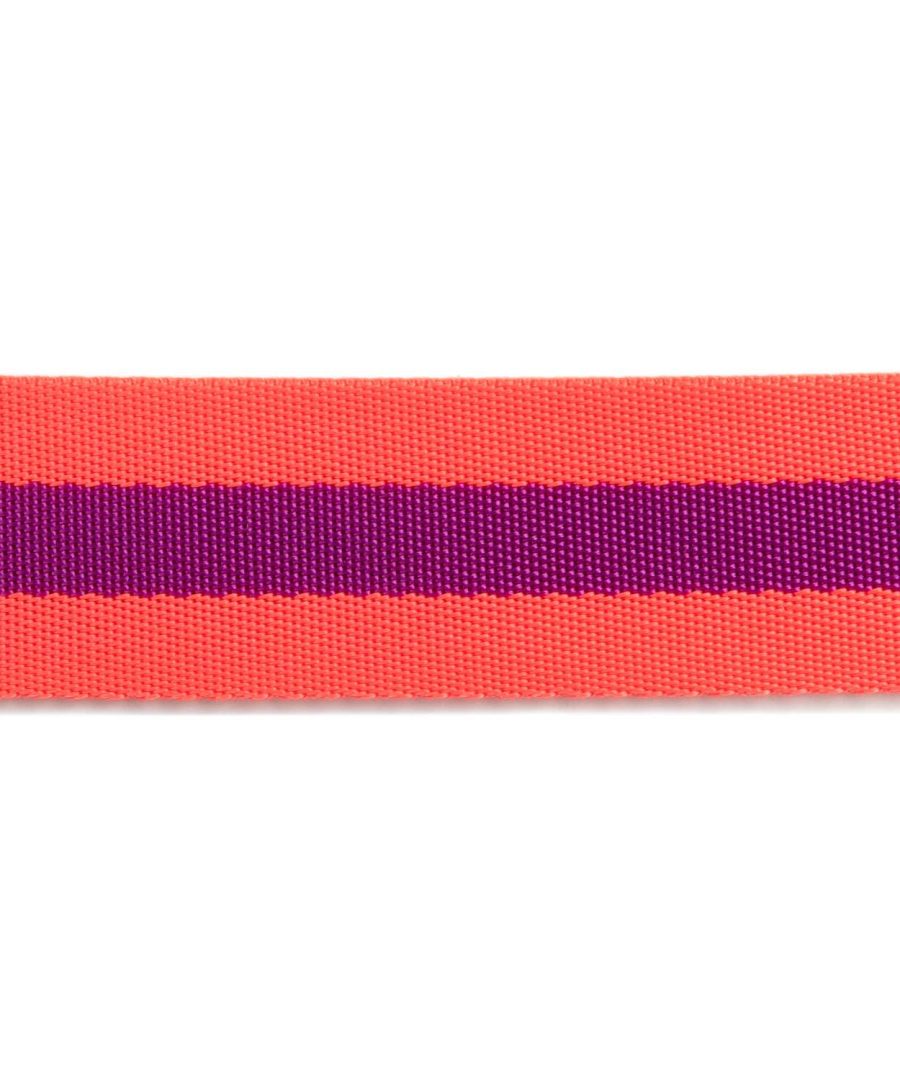 Alternative view of (Tula Pink) Nylon Webbing, Hot Watermelon with Plum 1.5"