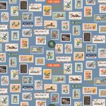 (Rifle Paper Co.) Bon Voyage, Postage Stamps in Blue
