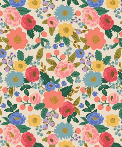 (Rifle Paper Co.) Vintage Garden, Vintage Blossom in Cream Metallic