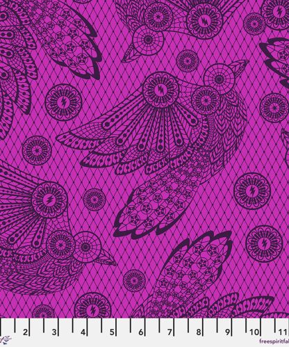 (Tula Pink) Nightshade Deja Vu, Raven Lace in Oleander
