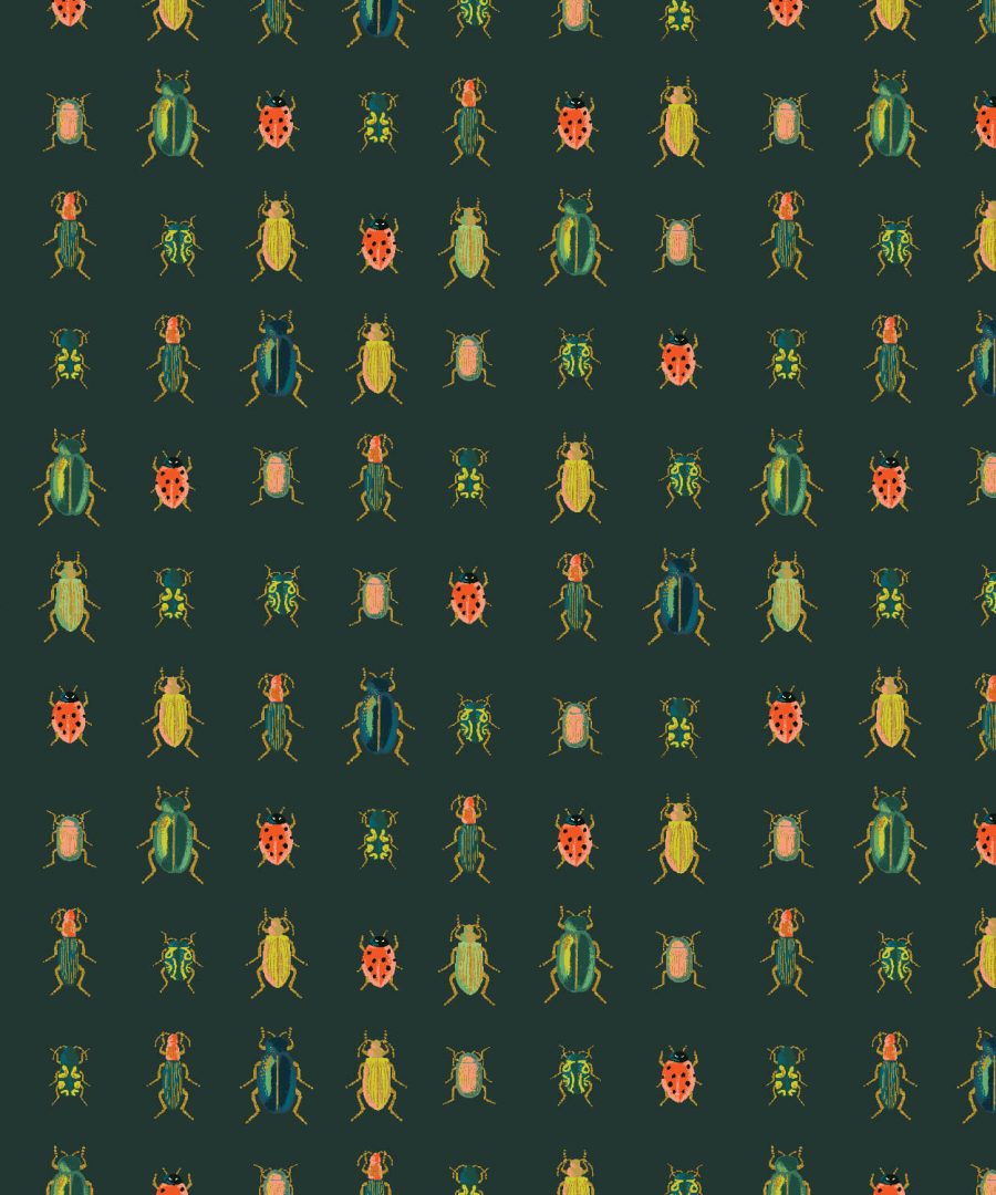 (Rifle Paper Co.) Curio, Beetles & Bugs in Hunter Metallic