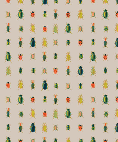 (Rifle Paper Co.) Curio, Beetles & Bugs in Khaki Metallic