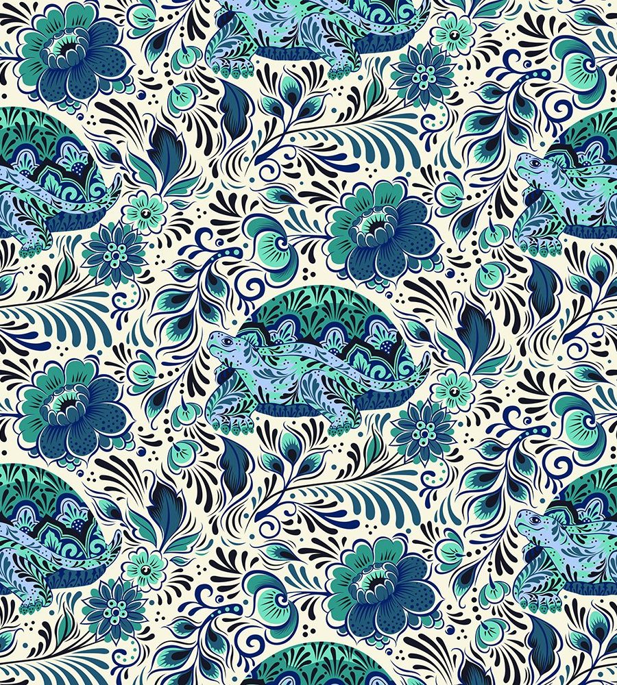 (Tula Pink) Besties, No Rush in Bluebell