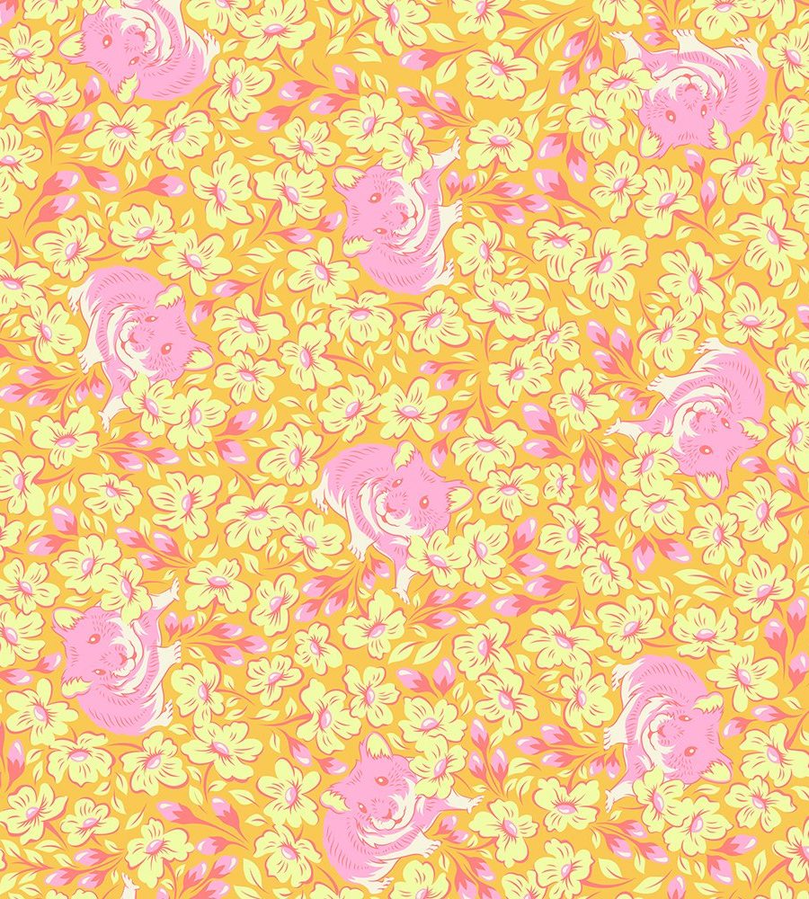 (Tula Pink) Besties, Chubby Cheeks in Buttercup