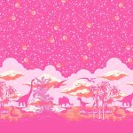 (Tula Pink) Roar!, Meteor Showers in Blush