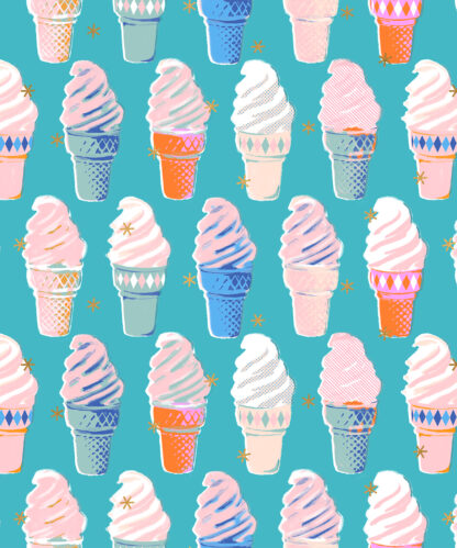 (Melody Miller) Best Day Ever, Ice Cream in Turquoise Metallic