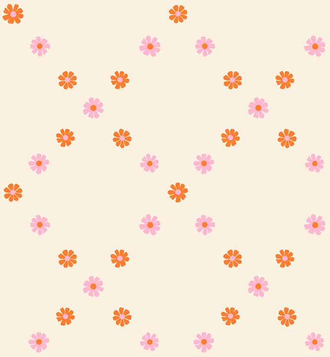 (Melody Miller) Best Day Ever, Diamond Flowers in Posy Orange