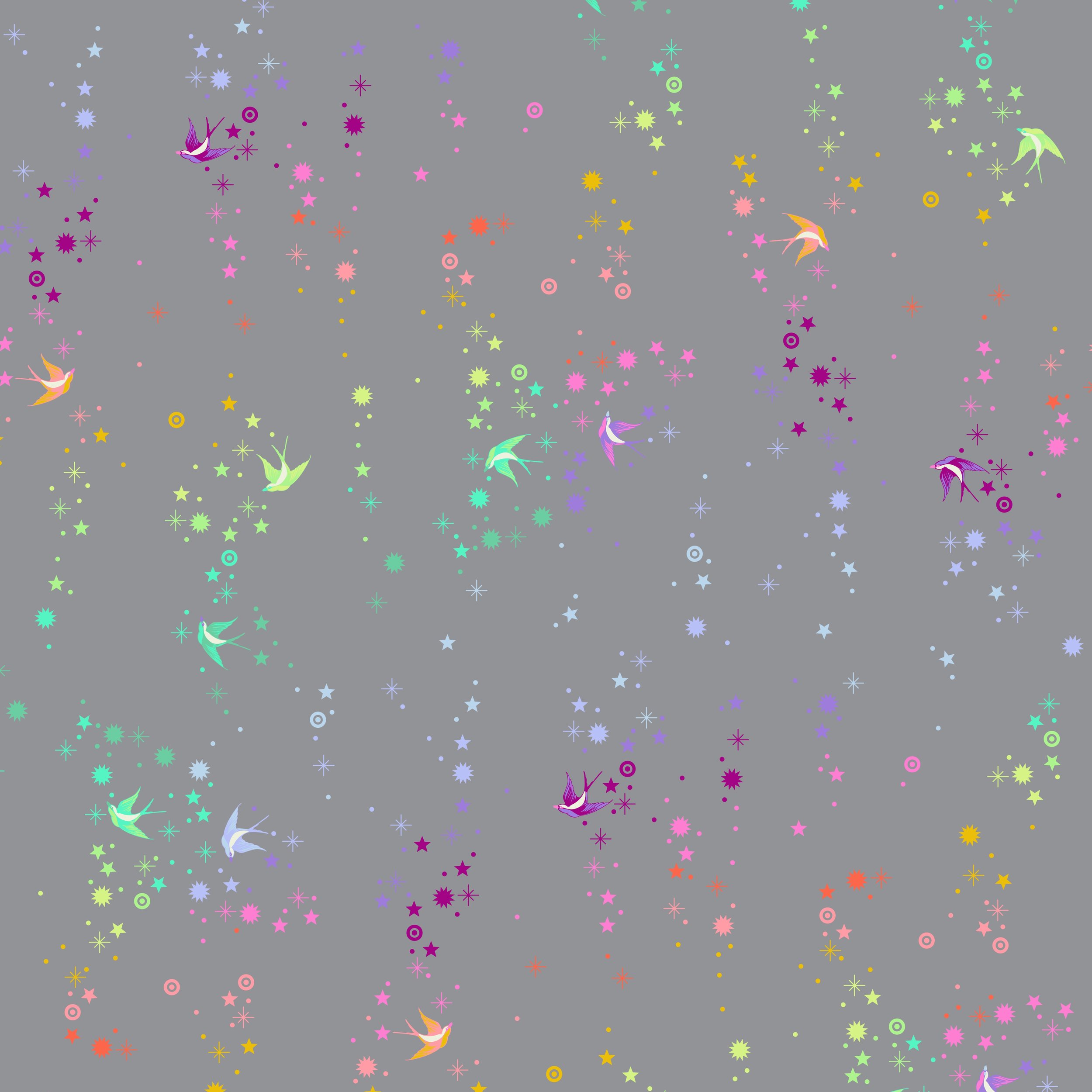 PWTP133_medgray (Tula Pink) Graywork, Fairy Dust in Shadow - Image 1