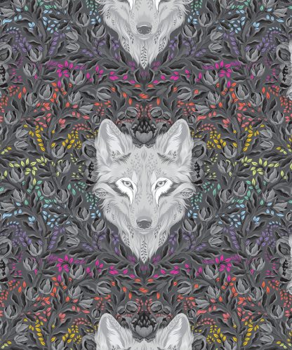 (Tula Pink) Graywork, Wolf Of Pink Street in Carbon