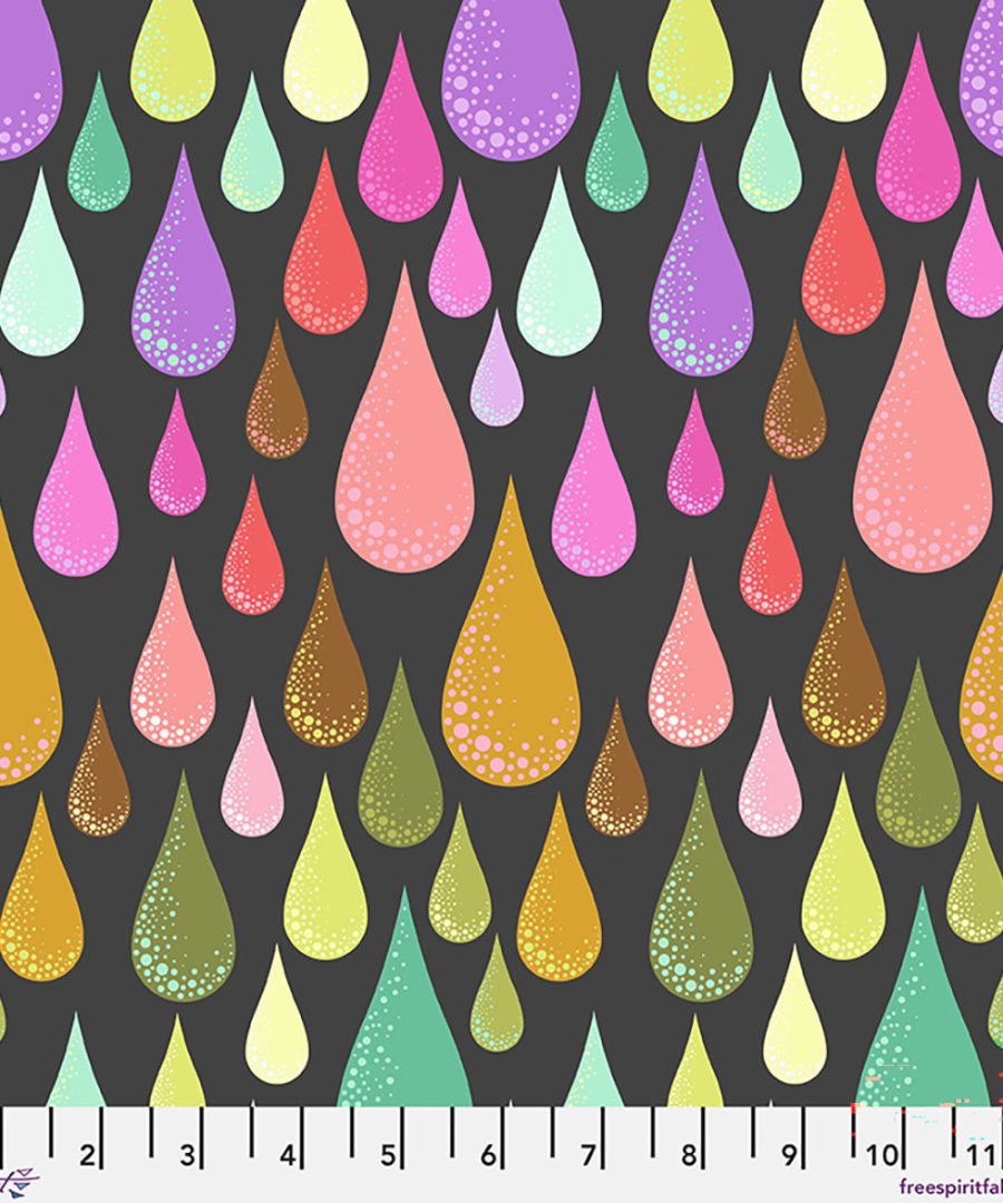 (Tula Pink) Prince Charming Deja Vu, Dew Drops in Licorice