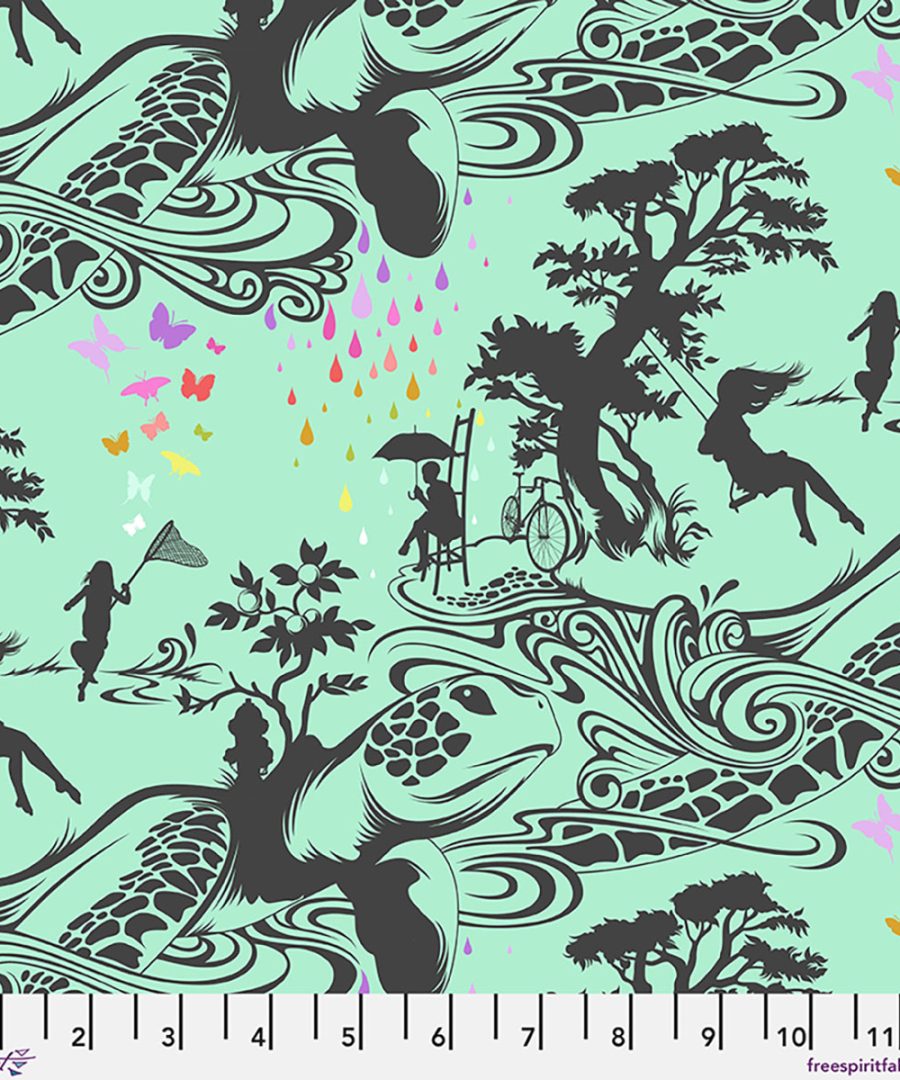 (Tula Pink) Prince Charming Deja Vu, Turtle Bay in Sweetmint